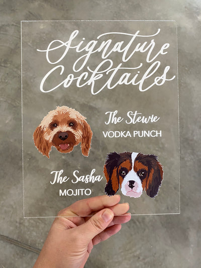 acrylic cocktail drink sign