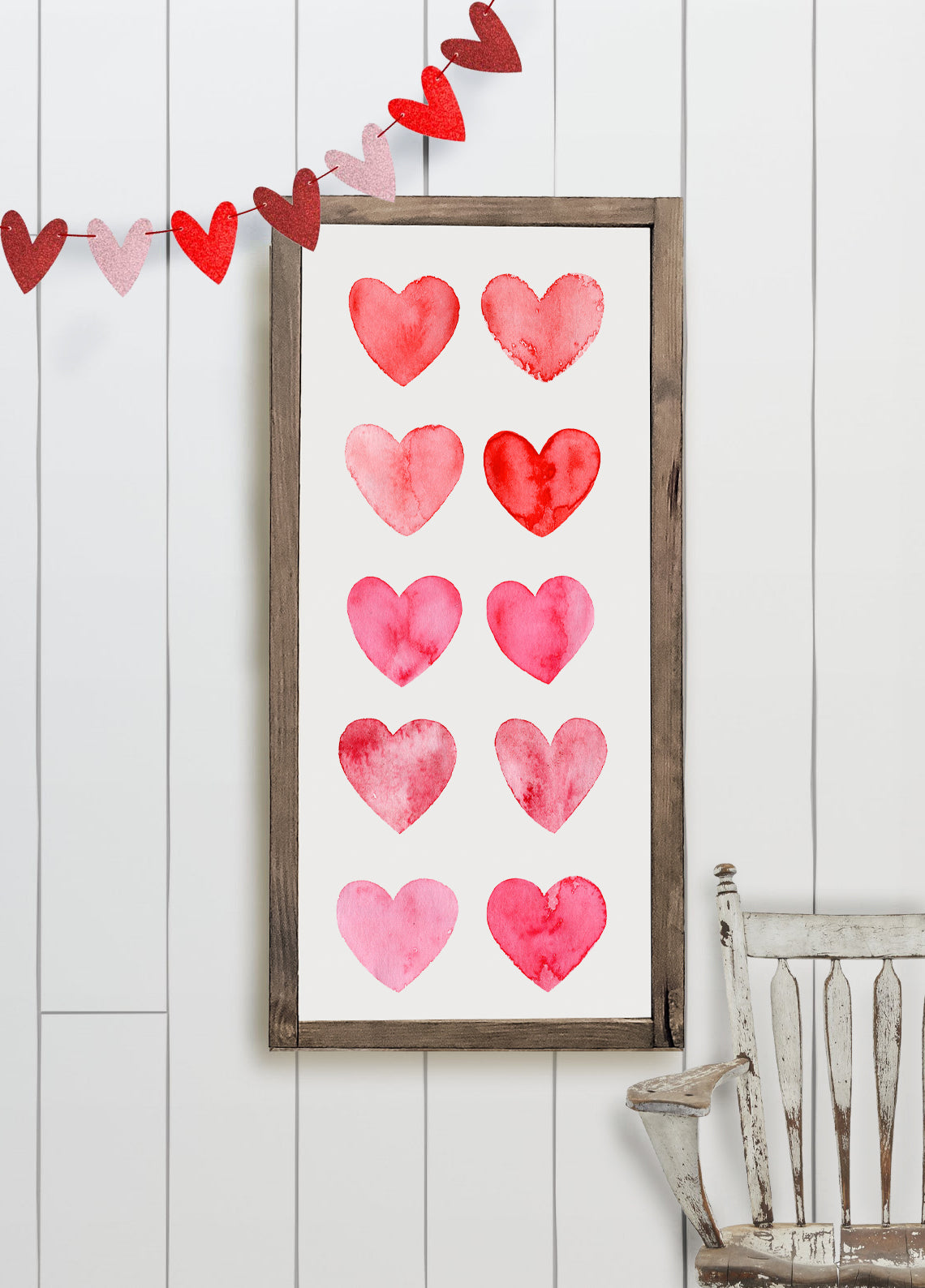 God is Love Valentines Day Gift: Wooden Heart Magnets