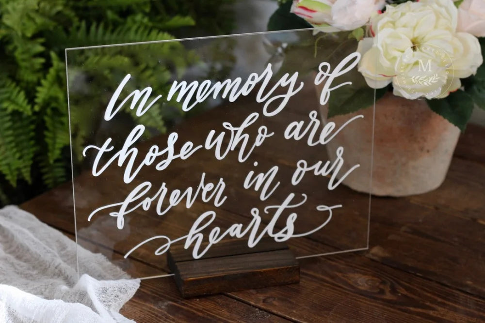 Acrylic In Loving Memory Sign | Family Memorial Sign | Wedding Table Top Signs