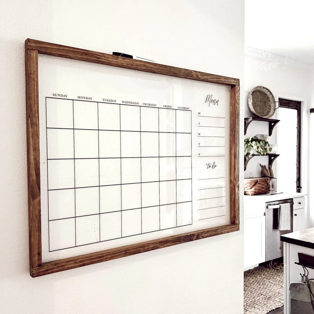 Acrylic Wall Calendar With Wood Frame