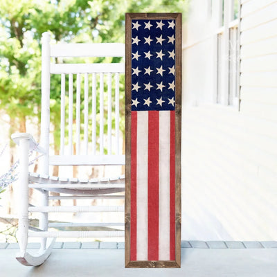 American Flag Sign | 4Th Of July Porch Wood Framed