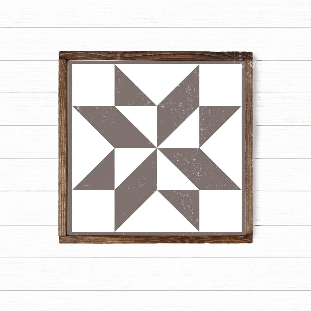 Farmhouse Barn Quilt | Wood Framed Sign Wood Framed Sign