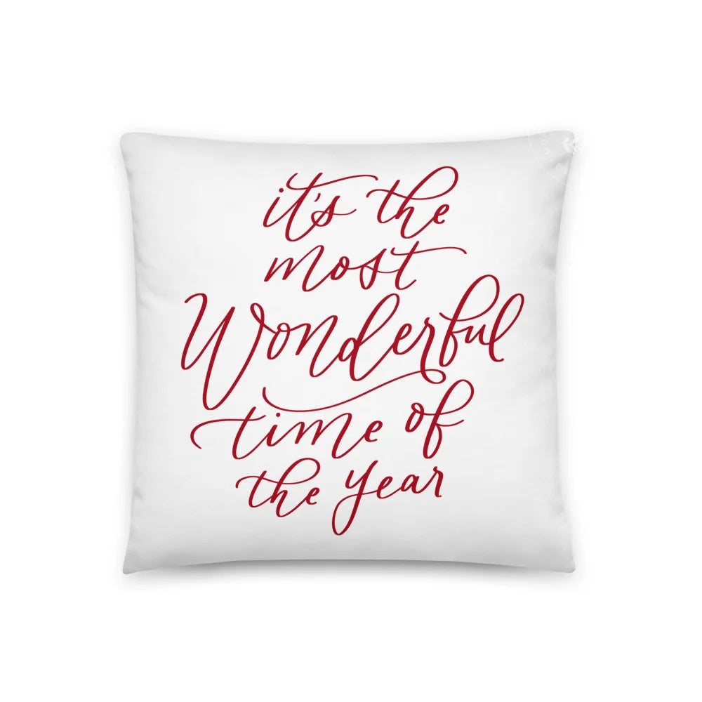 Its The Most Wonderful Time Of The Year Christmas Pillow 18×18