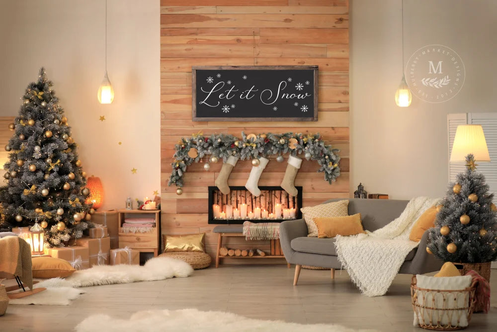 Let It Snow | Wood Christmas Sign Wood Framed Sign