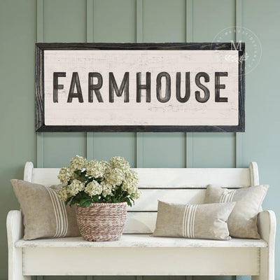 Personalized Distressed Farmhouse Sign | Create Your Design Wood Framed Sign