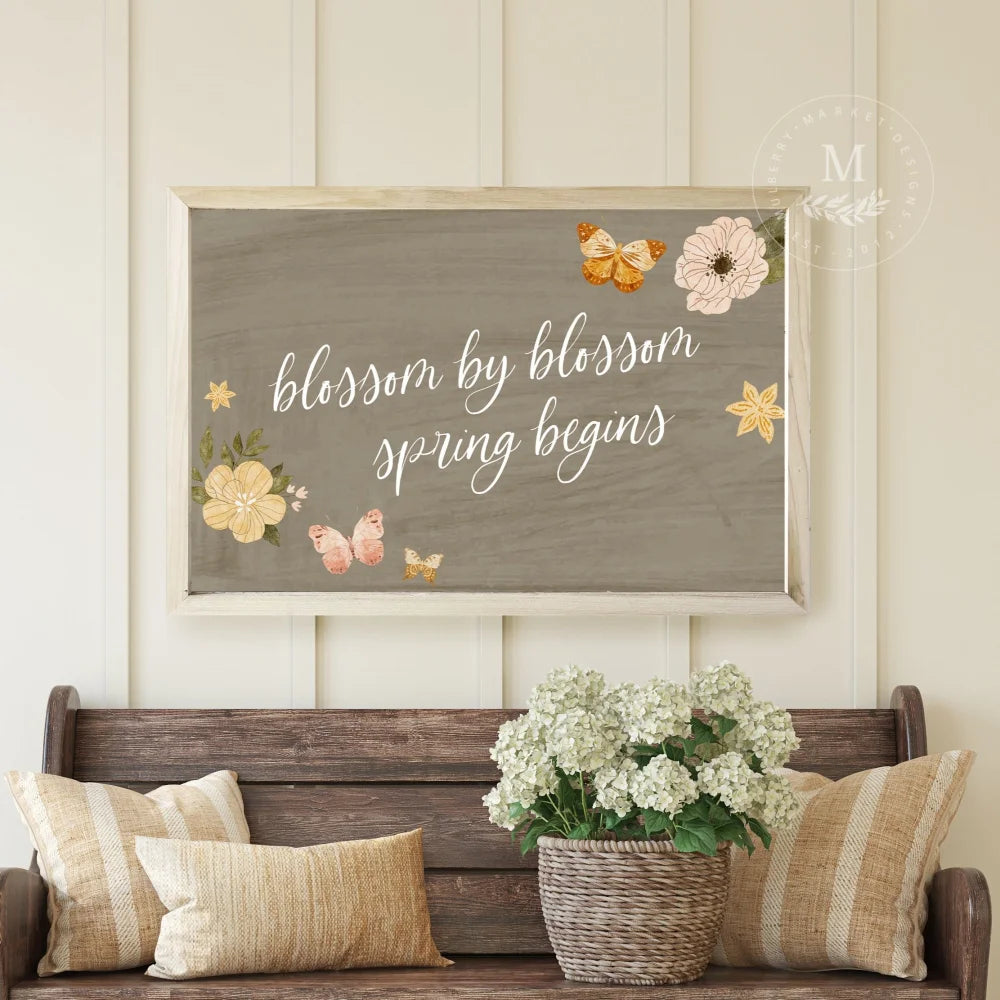 Spring Wall Art Blossom By Wood Framed Sign