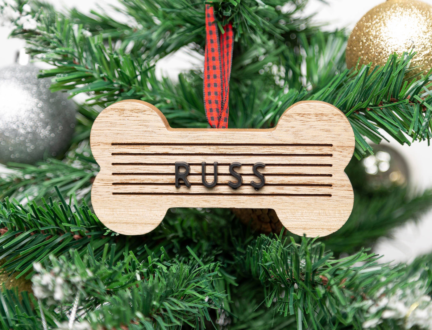 Christmas Wooden Bone Letterboard Pet Ornament - Mulberry Market Designs