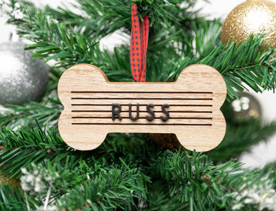 Christmas Wooden Bone Letterboard Pet Ornament - Mulberry Market Designs