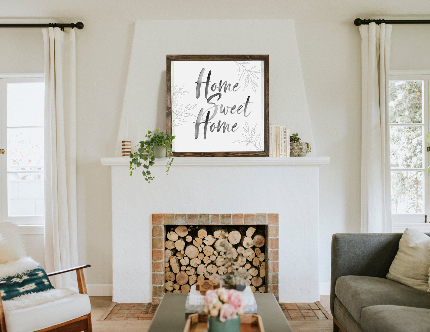 Home Sweet Home Wood Framed Sign - Mulberry Market Designs