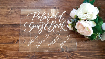 Acrylic Photo Guest Book Sign | Photo Booth Guestbook - Mulberry Market Designs