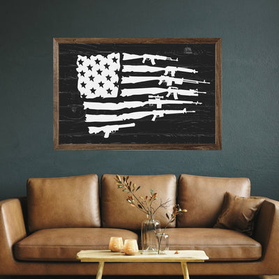 American Flag Gun Enthusiast Wood Wall Art - Mulberry Market Designs