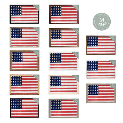 Framed American Flag Wall Art | Wood Framed Sign - Mulberry Market Designs