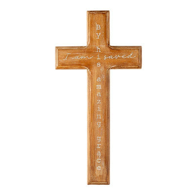 I Am Saved Wooden Wall Cross - Mulberry Market Designs