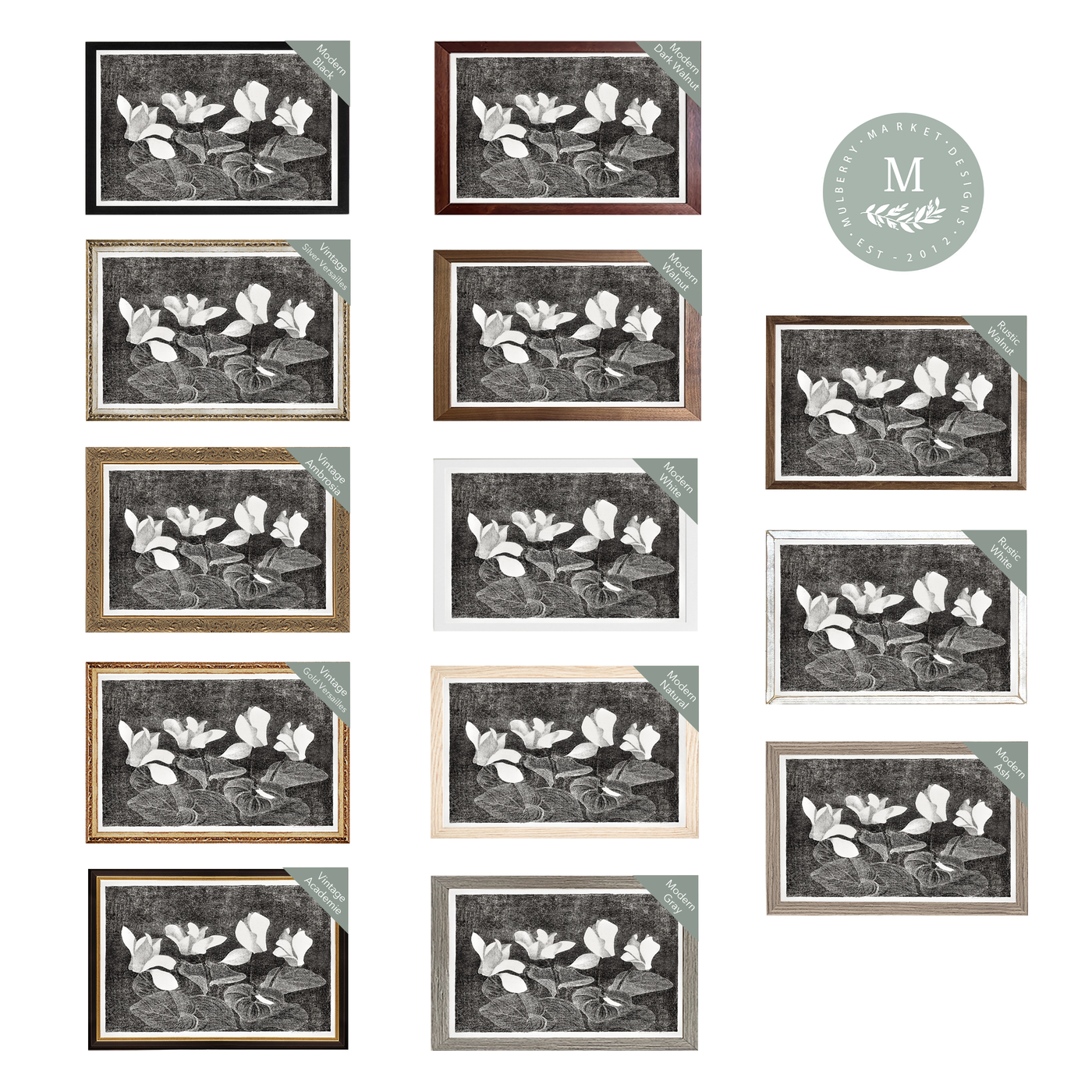 Cyclamen Modern Wall Art - Mulberry Market Designs