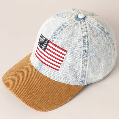 Denim American Flag Baseball Hat