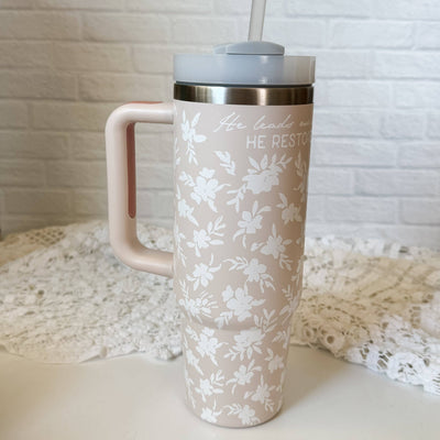 He Restores My Soul Catholic Tumbler - Mulberry Market Designs