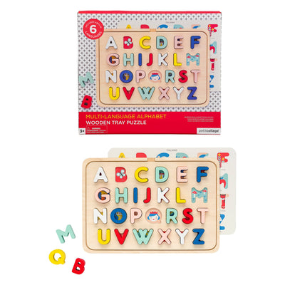 Wooden Multi-Language Alphabet Puzzle - Mulberry Market Designs