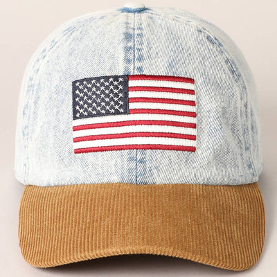 Denim American Flag Baseball Hat