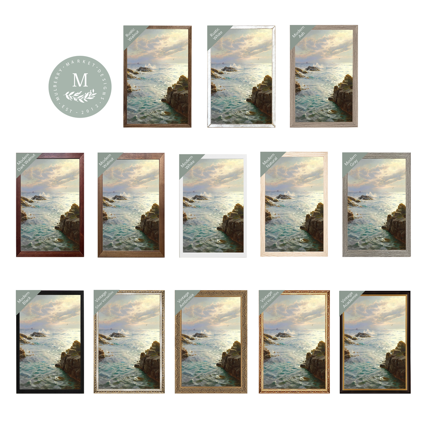 Crashing Waves Modern Wall Art - Mulberry Market Designs