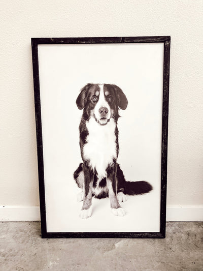 Personalized Wood Framed Pet Portrait - Mulberry Market Designs