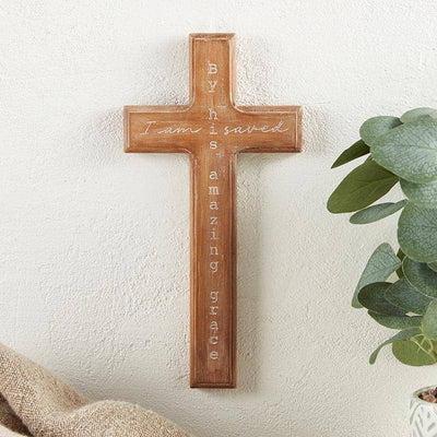 I Am Saved Wooden Wall Cross - Mulberry Market Designs