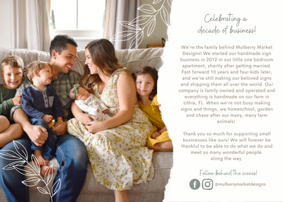 Perpetual Family Birthdays & Celebrations Calendar Sign with Tags - Mulberry Market Designs