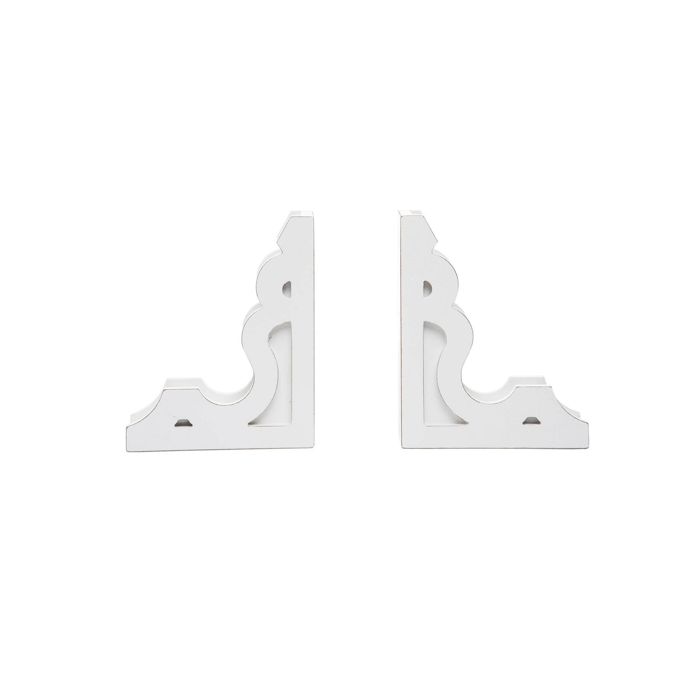 Set of 2 White Corbel Vintage Bookends - Mulberry Market Designs