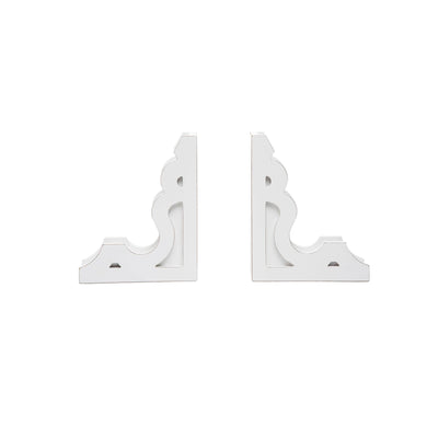 Set of 2 White Corbel Vintage Bookends - Mulberry Market Designs