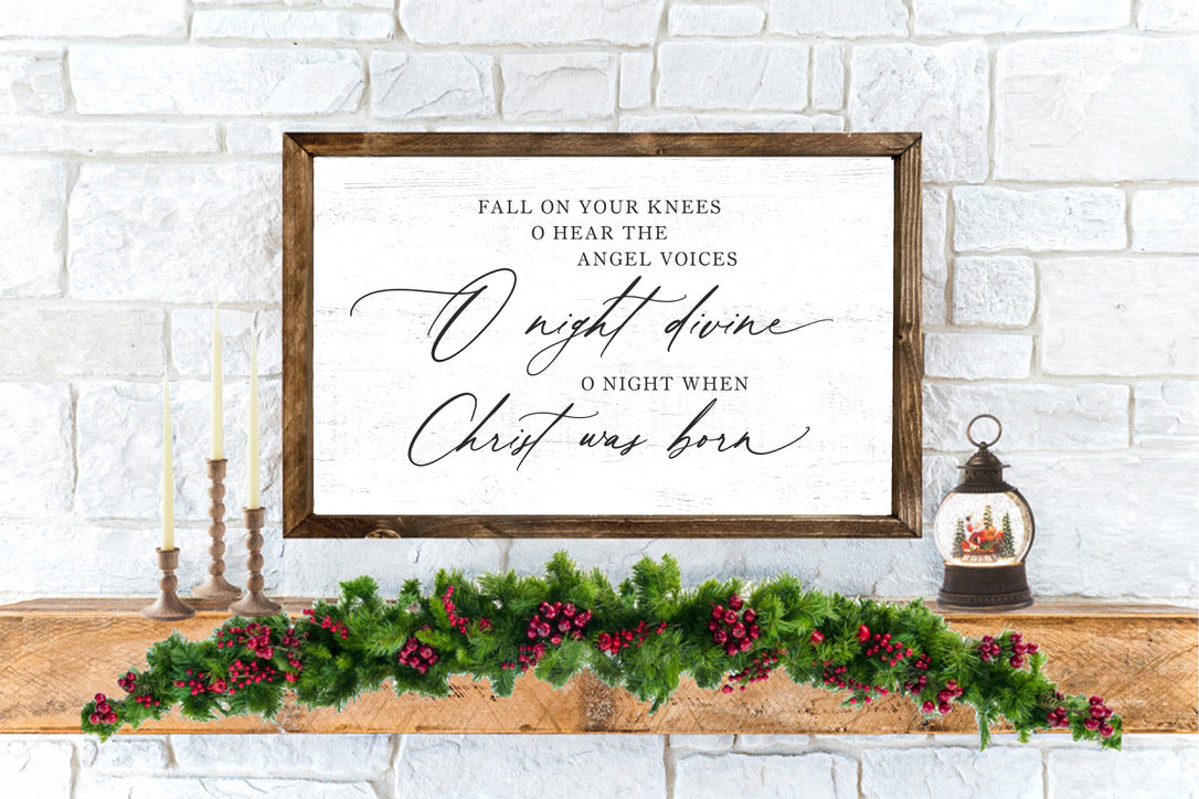 SALE Fall On Your Knees Christmas Wood Framed Sign