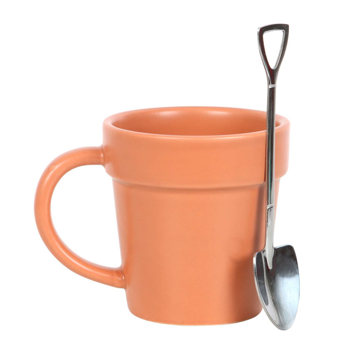 Plant Pot Ceramic Mug and Shovel Spoon - Mulberry Market Designs