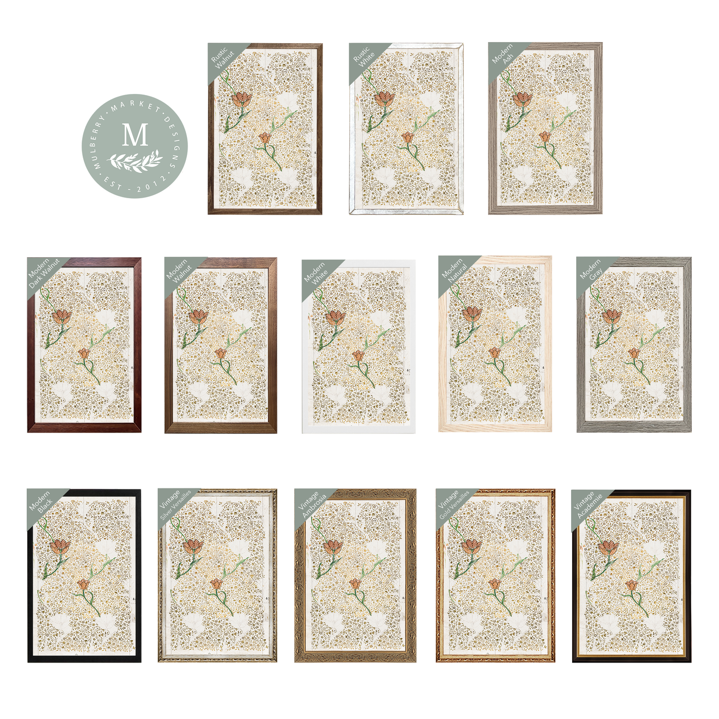Vintage William Morris Art Garden Tulip - Mulberry Market Designs