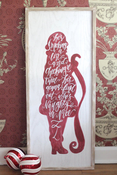 Wooden Santa Claus Christmas Sign - Mulberry Market Designs
