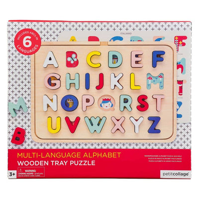 Wooden Multi-Language Alphabet Puzzle - Mulberry Market Designs