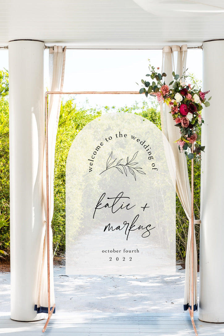 Arched Acrylic Wedding Welcome Sign