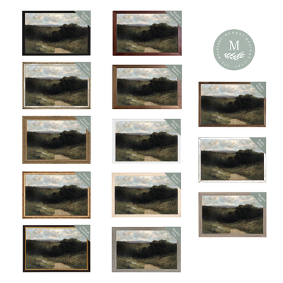 Vintage Art Dirt Road Moody Painting - Mulberry Market Designs