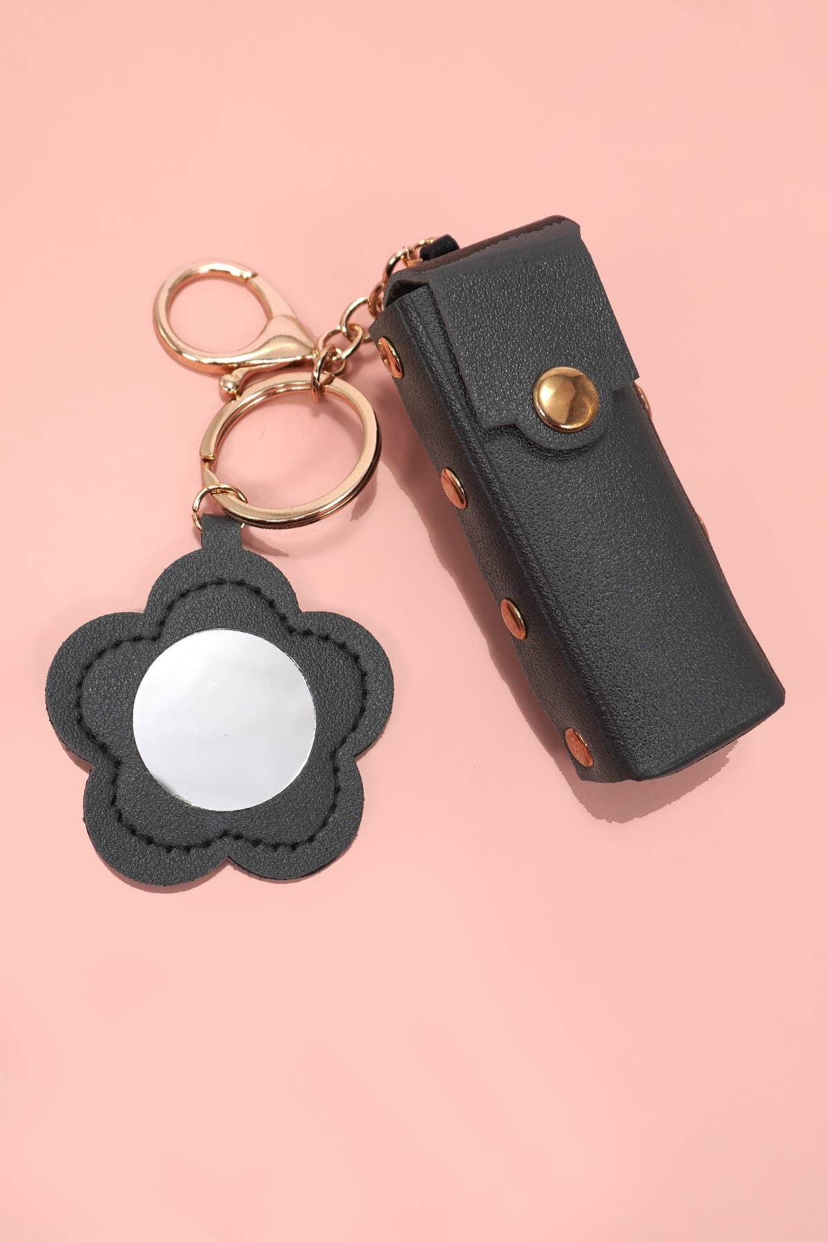 Leather Lipstick Holder Bag Keychain