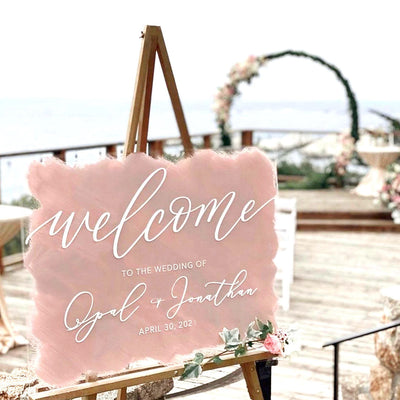 Brushed Acrylic Wedding Welcome Sign - Mulberry Market Designs