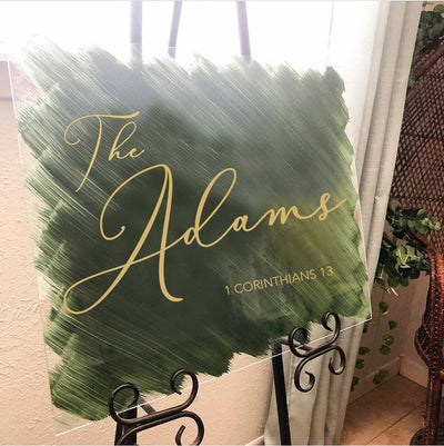 Personalized Acrylic Wedding Last Name Sign - Welcome Sign - Reception Signage - Wedding Decorations - Last Name Custom Welcome Wedding Sign - Mulberry Market Designs