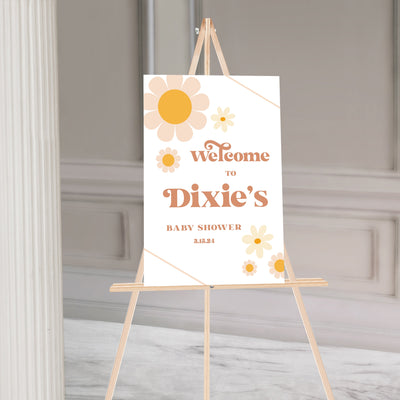 70's Retro Boho Baby Shower Sign