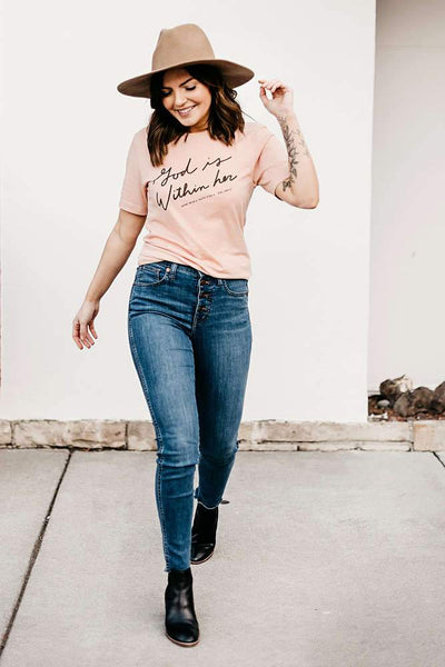 God is Within Her T-Shirt - Mulberry Market Designs
