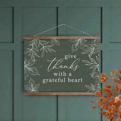 Give Thanks Hanging Canvas Wall Art - Mulberry Market Designs