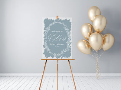 Acrylic Bridal Shower Sign | Laurel Wreath - Mulberry Market Designs