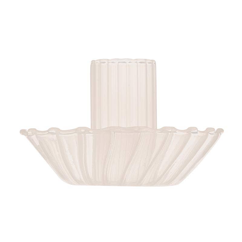 Cream Fluted Candle Holder - Mulberry Market Designs