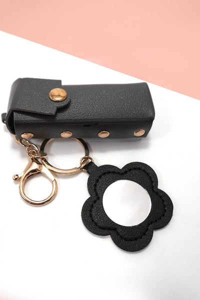 Leather Lipstick Holder Bag Keychain