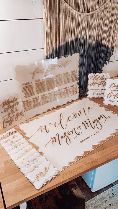 Custom Acrylic Wedding Sign - Mulberry Market Designs