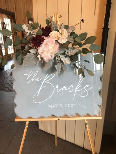 Personalized Acrylic Wedding Last Name Sign - Welcome Sign - Reception Signage - Wedding Decorations - Last Name Custom Welcome Wedding Sign - Mulberry Market Designs