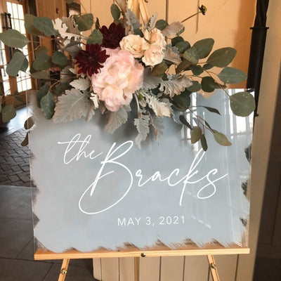 Personalized Acrylic Wedding Last Name Sign - Welcome Sign - Reception Signage - Wedding Decorations - Last Name Custom Welcome Wedding Sign - Mulberry Market Designs