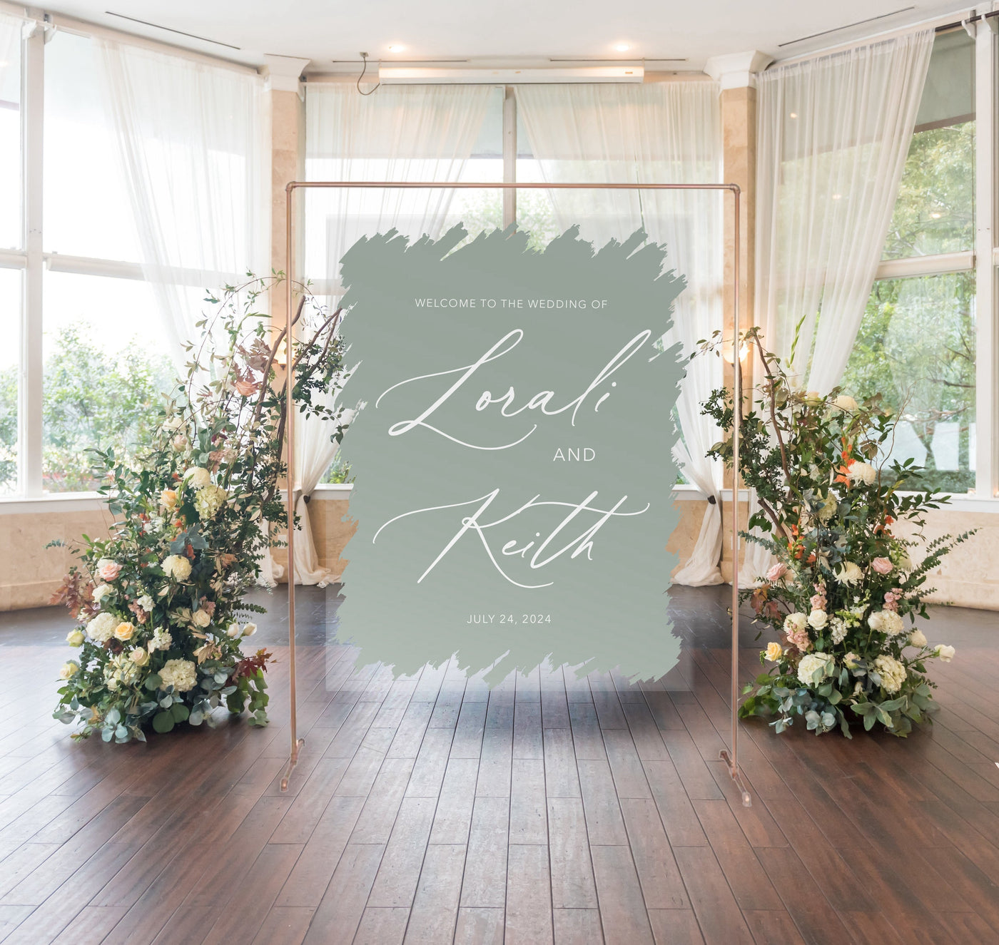 Brushed Acrylic Wedding Welcome Sign - Mulberry Market Designs