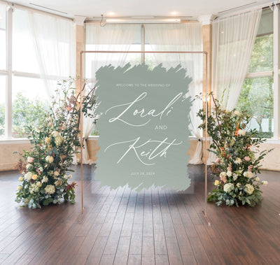 Brushed Acrylic Wedding Welcome Sign - Mulberry Market Designs