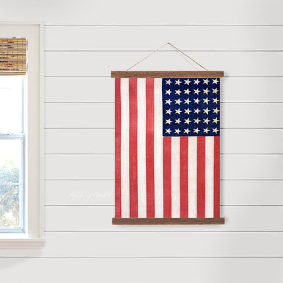 American Flag Hanging Canvas Art - Mulberry Market Designs